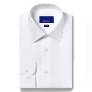 NWT David Donahue - White - Trim Fit -Dress Shirt - 16.5 32/33